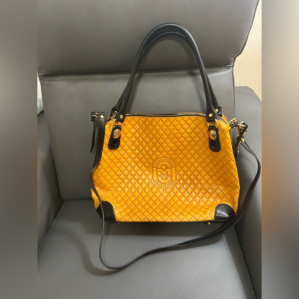 Marino Orlandi Italian Designer Quilted Leather Bag